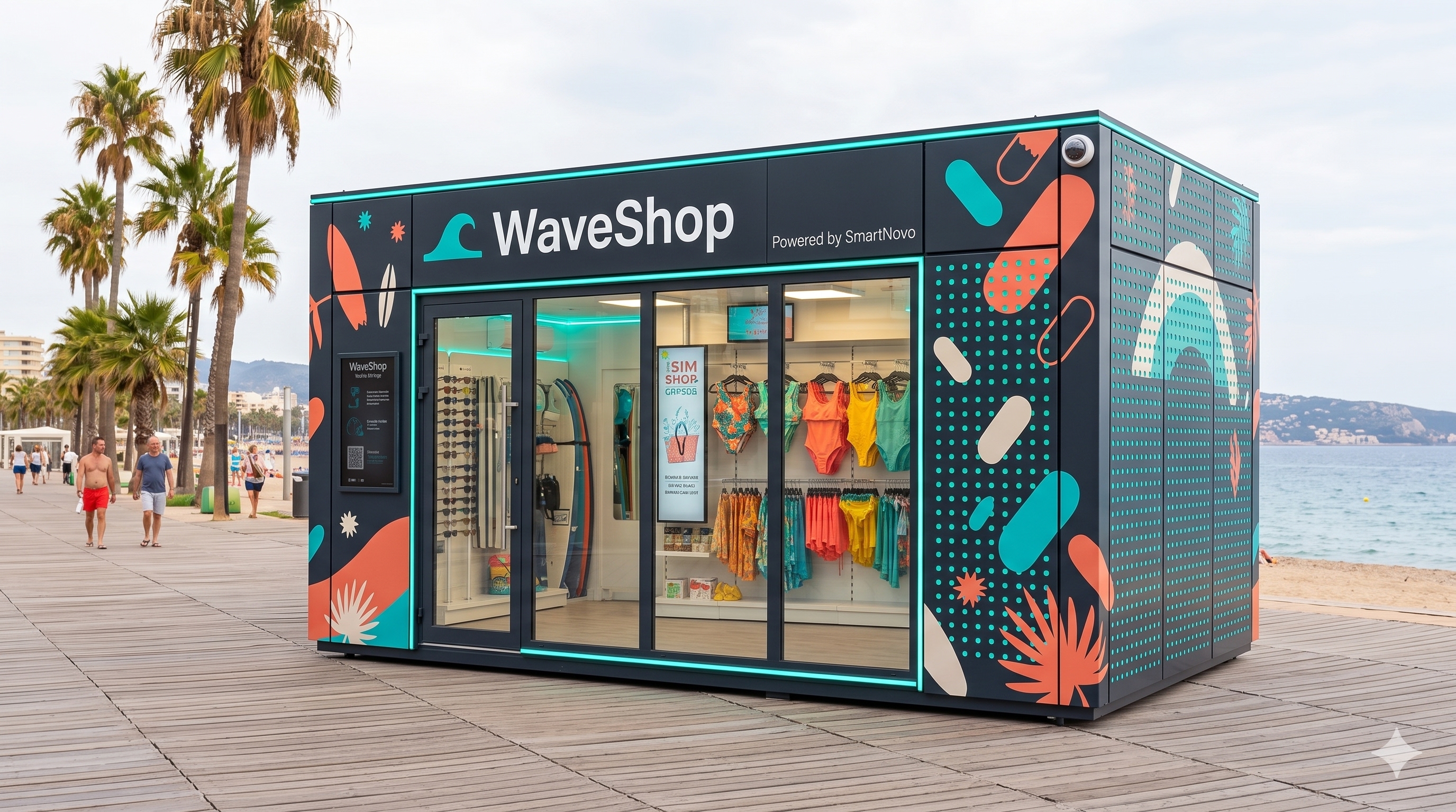 WaveShop seasonal unit on a boardwalk